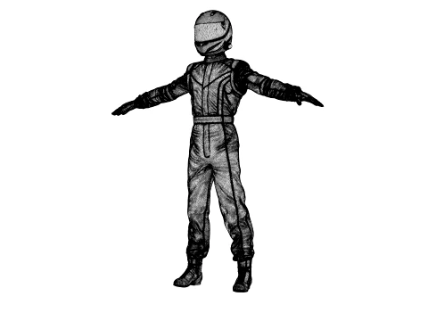 Race Car Driver 3D Model