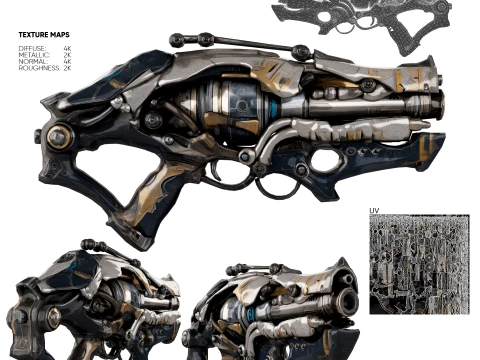 Sci-fi Weapon - Relic Pulse Rifle Modello 3D