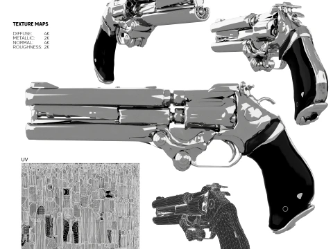 Sci-fi Weapon - Silver Viper 3D Model