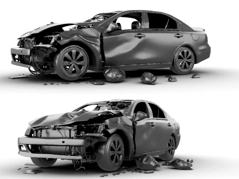 Car Wreck - 3D Modell
