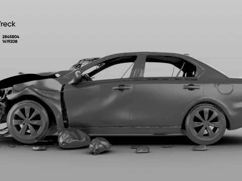 Car Wreck - 3D Model