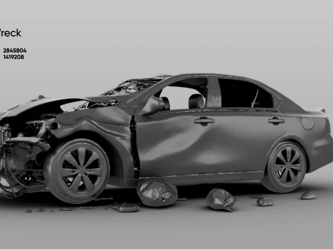Car Wreck - 3D Model