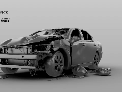 Car Wreck - 3D Model