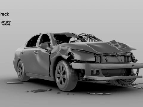 Car Wreck - 3D Model