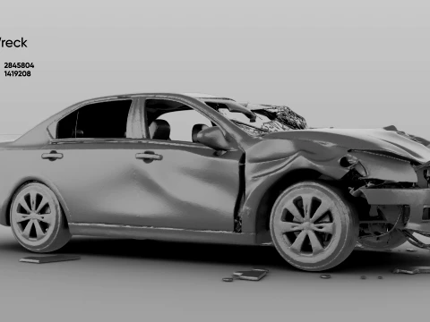 Car Wreck - 3D Model