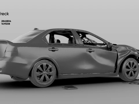 Car Wreck - 3D Model