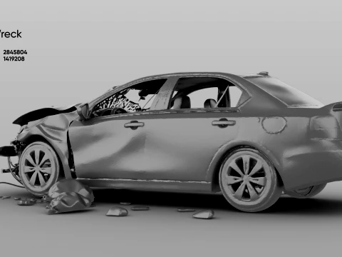 Car Wreck - 3D Model