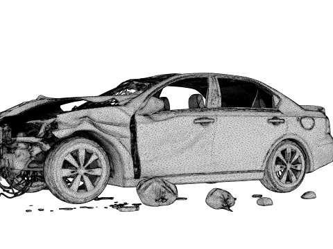 Car Wreck - 3D Model