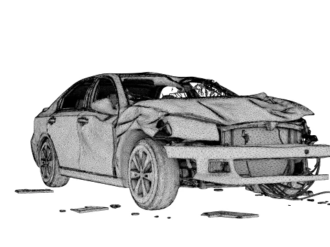 Car Wreck - 3D Model