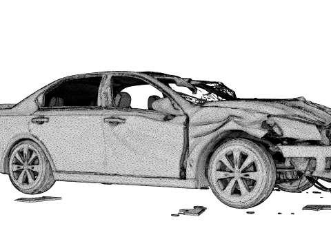 Car Wreck - 3D Model