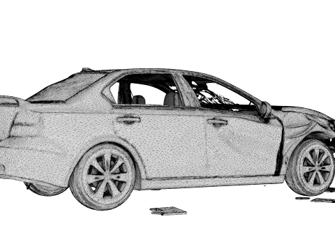 Car Wreck - 3D Model