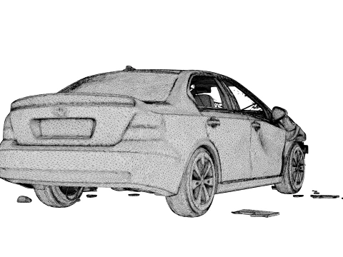 Car Wreck - 3D Model