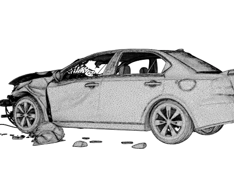 Car Wreck - 3D Model