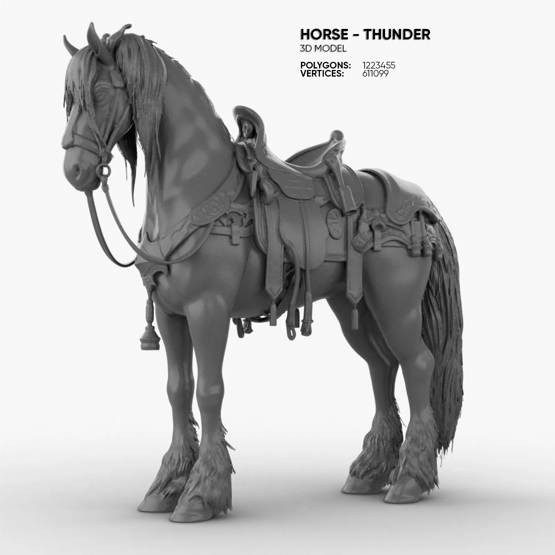 Horse - 3D Model .c4d .max .obj .3ds .fbx .stl .blend 