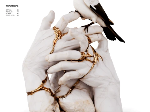 Kintsugi Bird 3D 모델