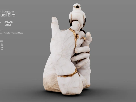 Kintsugi Bird 3D Model