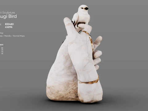 Kintsugi Bird 3D Model