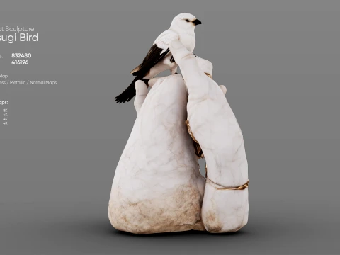 Kintsugi Bird 3D Model