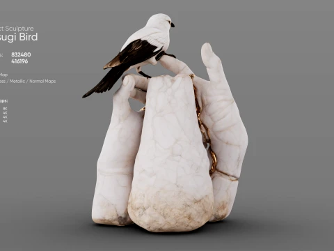 Kintsugi Bird 3D Model