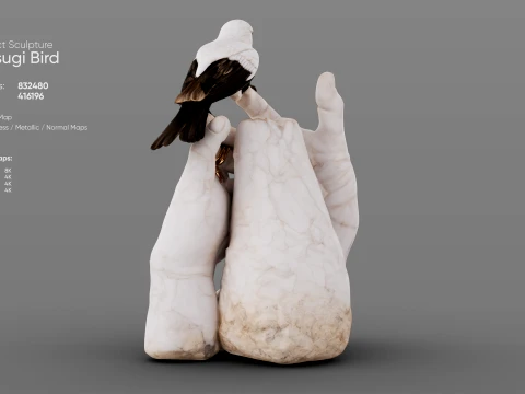Kintsugi Bird 3D Model