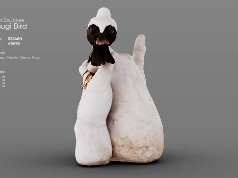 Kintsugi Bird 3D Model