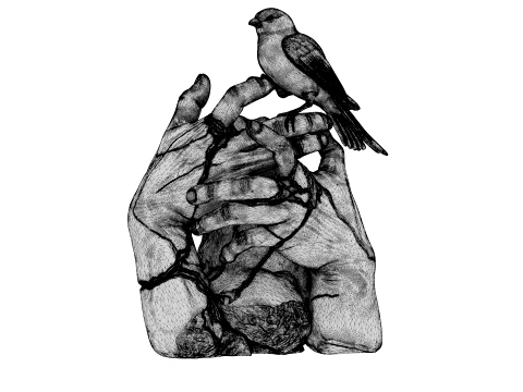 Kintsugi Bird 3D Model