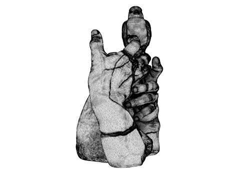Kintsugi Bird 3D Model