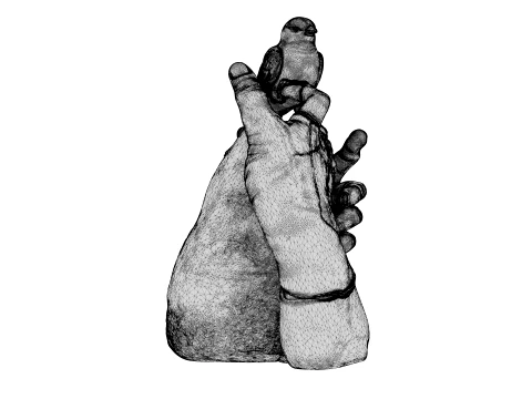 Kintsugi Bird 3D Model