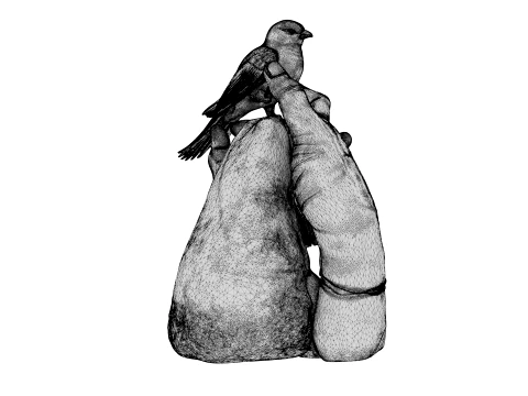 Kintsugi Bird 3D Model