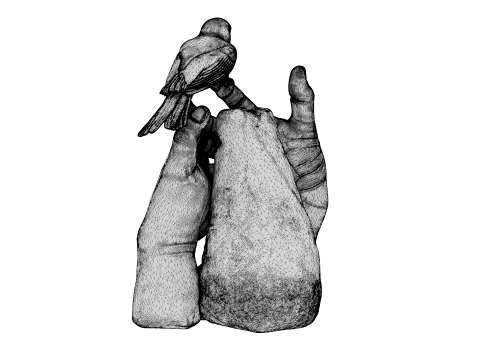 Kintsugi Bird 3D Model