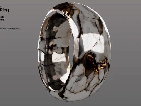 Kintsugi Ring 3D Model