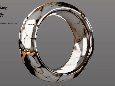 Kintsugi Ring 3D Model