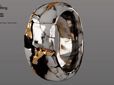 Kintsugi Ring 3D Model