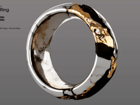 Kintsugi Ring 3D Model