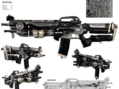 Sci-fi Weapon - Aether Requiem 3D Model