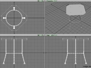 meja persegi Model 3D