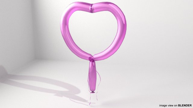 love shape balloon 1 Model 3D .c4d .max .obj .3ds .fbx .stl .blend 