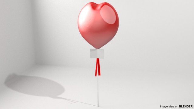 love shape balloon 2 Model 3D .c4d .max .obj .3ds .fbx .stl .blend 