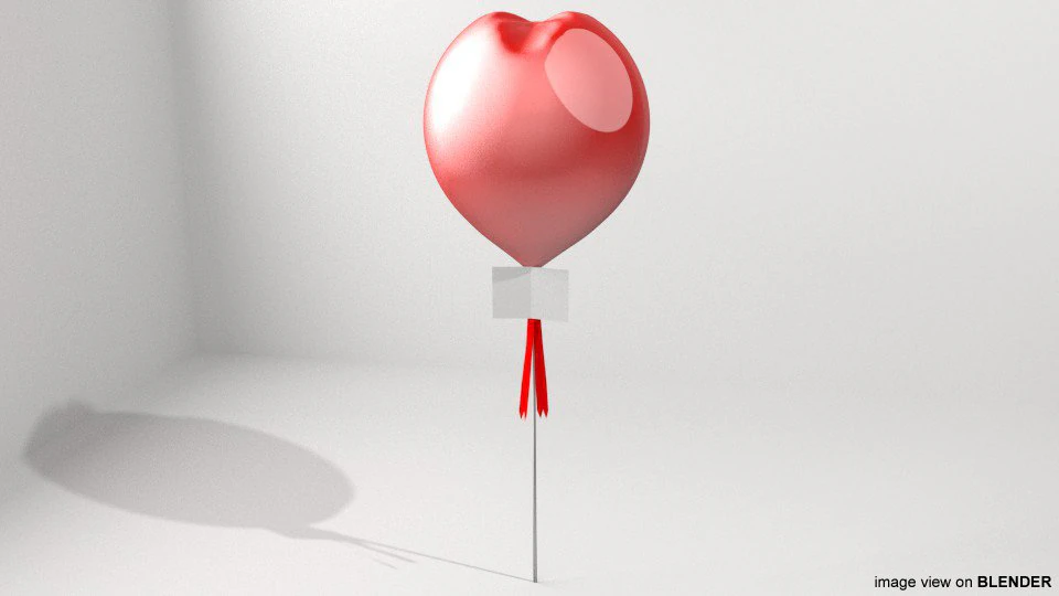 love shape balloon 2 3D Model .c4d .max .obj .3ds .fbx .stl .blend 
