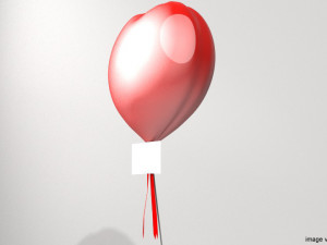love shape balloon 2 Model 3D