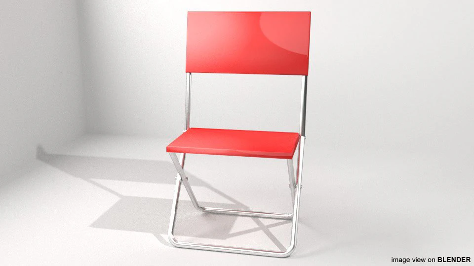 folding chair type 1 3D Model .c4d .max .obj .3ds .fbx .stl .blend