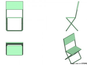 folding chair type 1 3D Model
