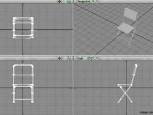 folding chair type 2 3D Model