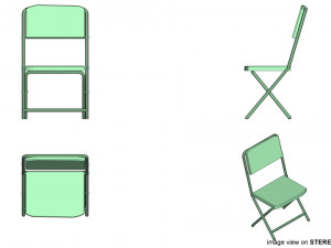 folding chair type 2 Modelo 3D