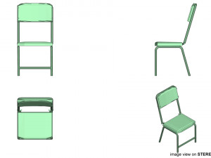 folding chair type 3 3D 모델
