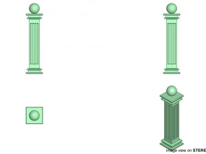 기둥 유형 1 3D 모델