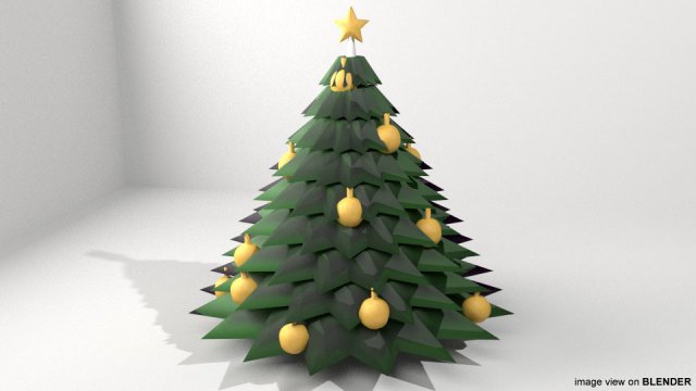 christmas tree type 2 3D Model .c4d .max .obj .3ds .fbx .stl .blend 