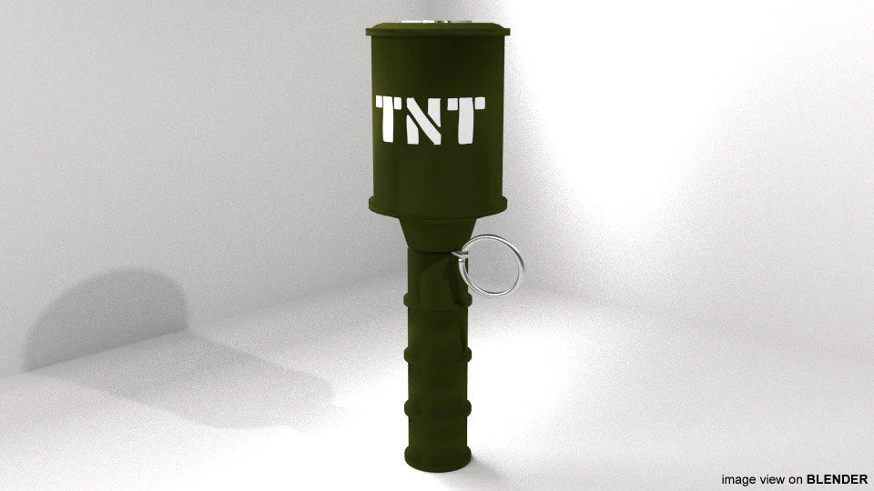 anti-tank hand grenade 3D Model .c4d .max .obj .3ds .fbx .stl .blend
