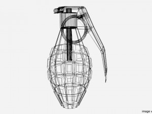 fragmentation hand grenade pineapple shape 3D Model