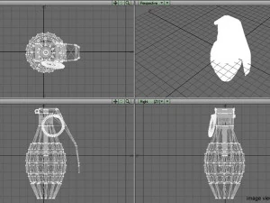 fragmentation hand grenade pineapple shape 3D Model